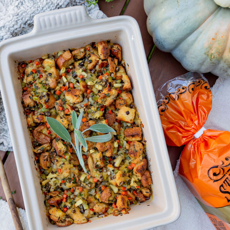 This Thanksgiving, the perfect stuffing bread DOES exist – and it’s brioche.  As in Brioche Thanksgiving Stuffing